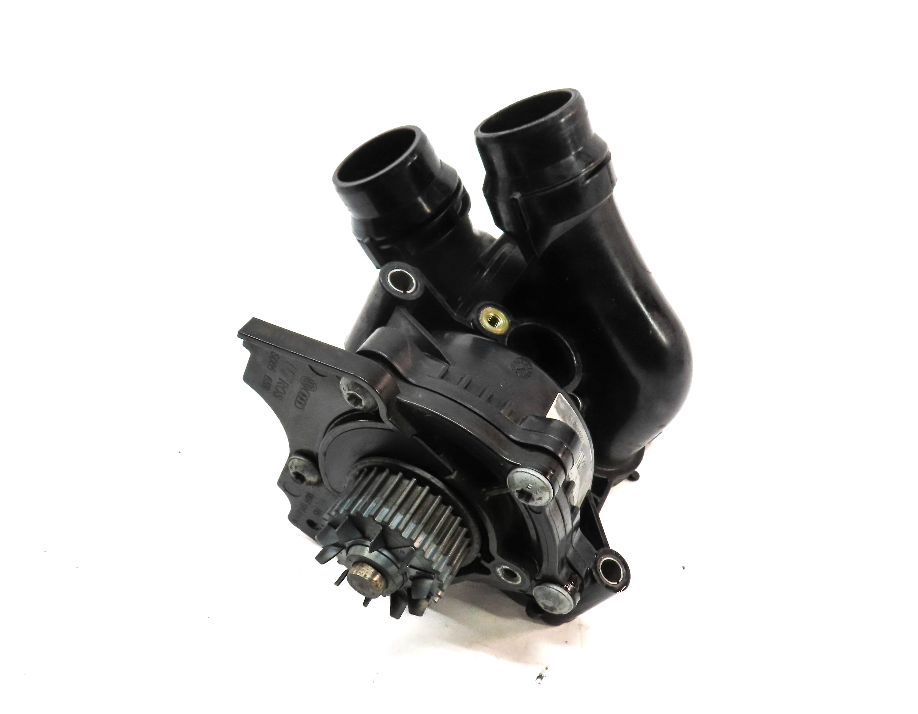 2013 AUDI Q5 (B8 8R) 2.0L TURBO ENGINE WATER COOLANT PUMP & THERMOSTAT HOUSING — exact item pictured